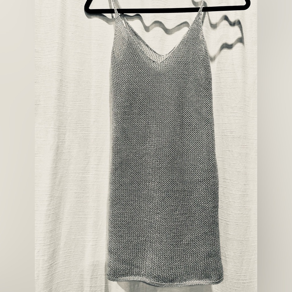 Bershka Shimmering Silver mesh dress - Picture 5 of 6
